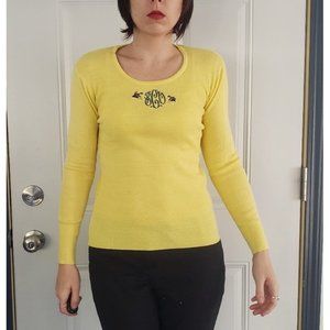 60s Yellow Monogram‎ Sweater